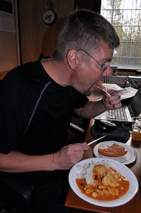 Jim eating
