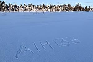 AIH133 written on snow
