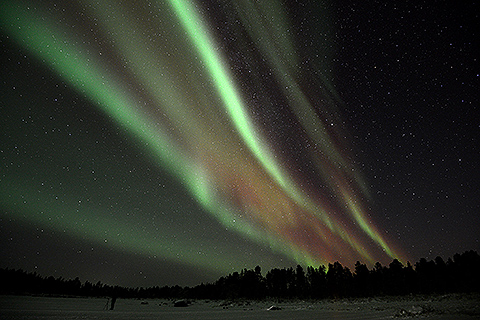 Reddish aurora