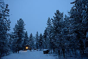 Cabin in twilight