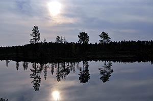 Sunrise over lake