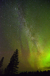 The Milky Way with a hint of aurora