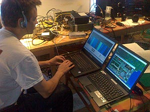 Mika setting up an SDR-14