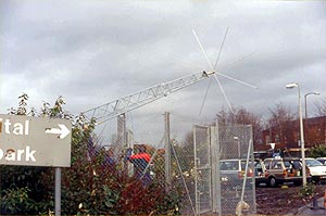 Aerial being raised